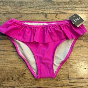 NWT TEA COLLECTION Ruffle Bum Bikini Bottom - Snapdragon Pink Sz 8